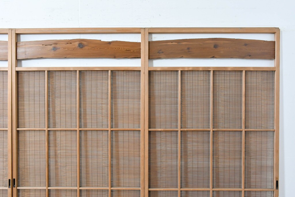 ヴィンテージ建具　昭和中期　木の表情が味わい深い夏戸4枚セット　(R-086083)