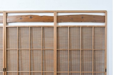 ヴィンテージ建具　昭和中期　木の表情が味わい深い夏戸4枚セット　(R-086083)