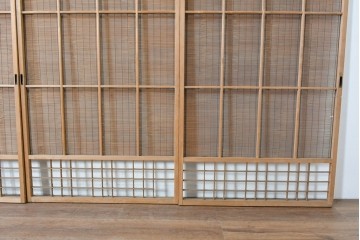 ヴィンテージ建具　昭和中期　木の表情が味わい深い夏戸4枚セット　(R-086083)