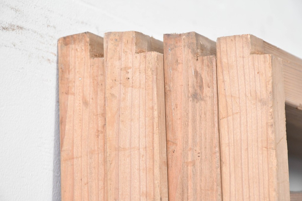 ヴィンテージ建具　昭和中期　木の表情が味わい深い夏戸4枚セット　(R-086083)