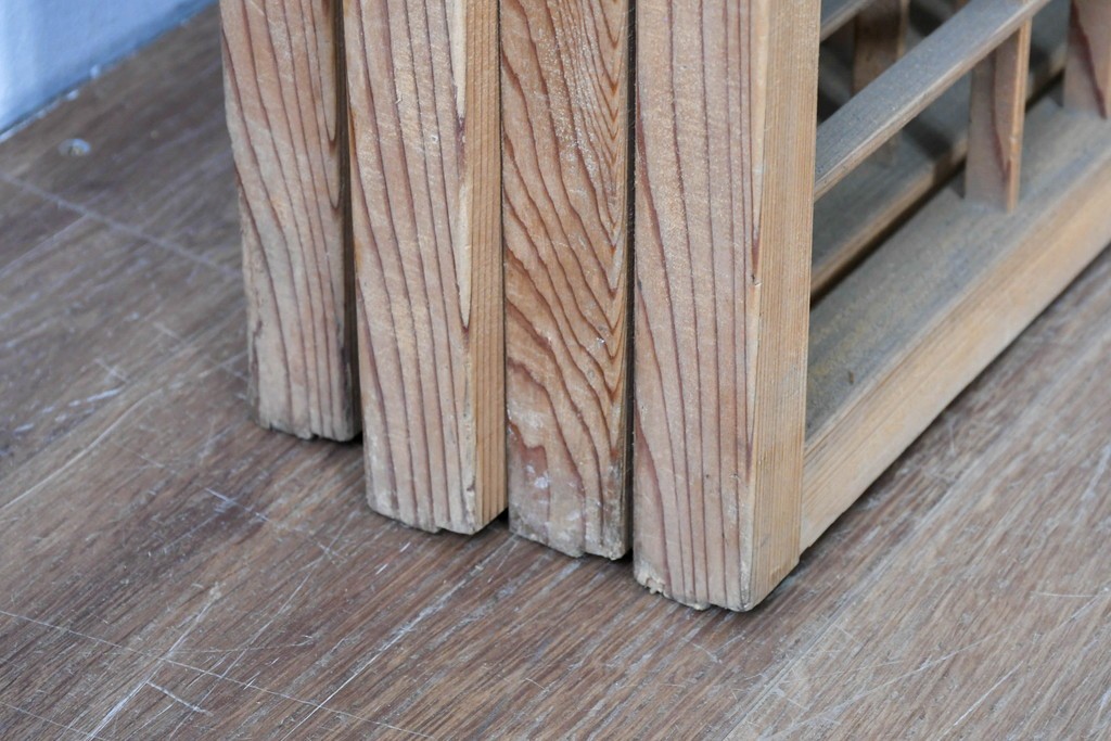 ヴィンテージ建具　昭和中期　木の表情が味わい深い夏戸4枚セット　(R-086083)