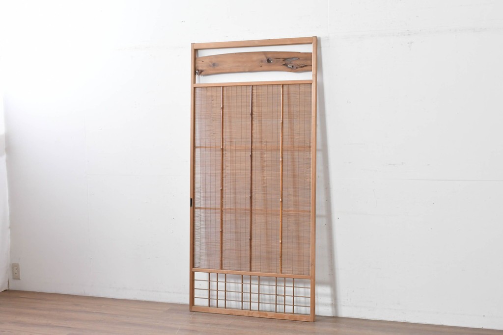 ヴィンテージ建具　昭和中期　木の表情が味わい深い夏戸1枚　(R-086084)