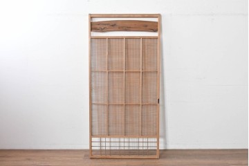 ヴィンテージ建具　昭和中期　木の表情が味わい深い夏戸1枚　(R-086084)