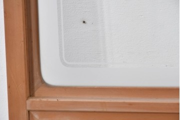 ヴィンテージ建具　昭和中期　高級特注品!!　上品で凝ったデザインが魅力的な組子入り摺り上げ雪見障子戸1枚　(R-086085)