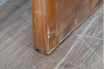 ヴィンテージ建具　昭和中期　高級特注品!!　上品で凝ったデザインが魅力的な組子入り摺り上げ雪見障子戸1枚　(R-086085)