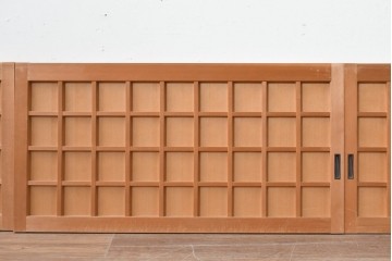 ヴィンテージ建具　昭和中期　整ったマス目格子の窓4枚セット　(R-086087)