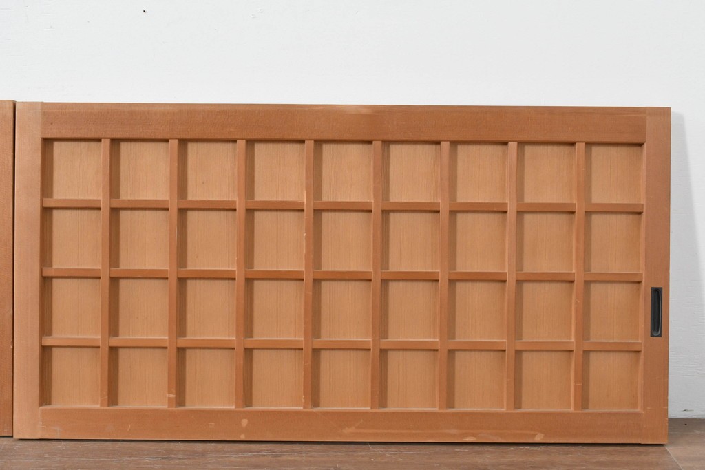 ヴィンテージ建具　昭和中期　整ったマス目格子の窓4枚セット　(R-086087)