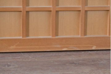 ヴィンテージ建具　昭和中期　整ったマス目格子の窓4枚セット　(R-086087)