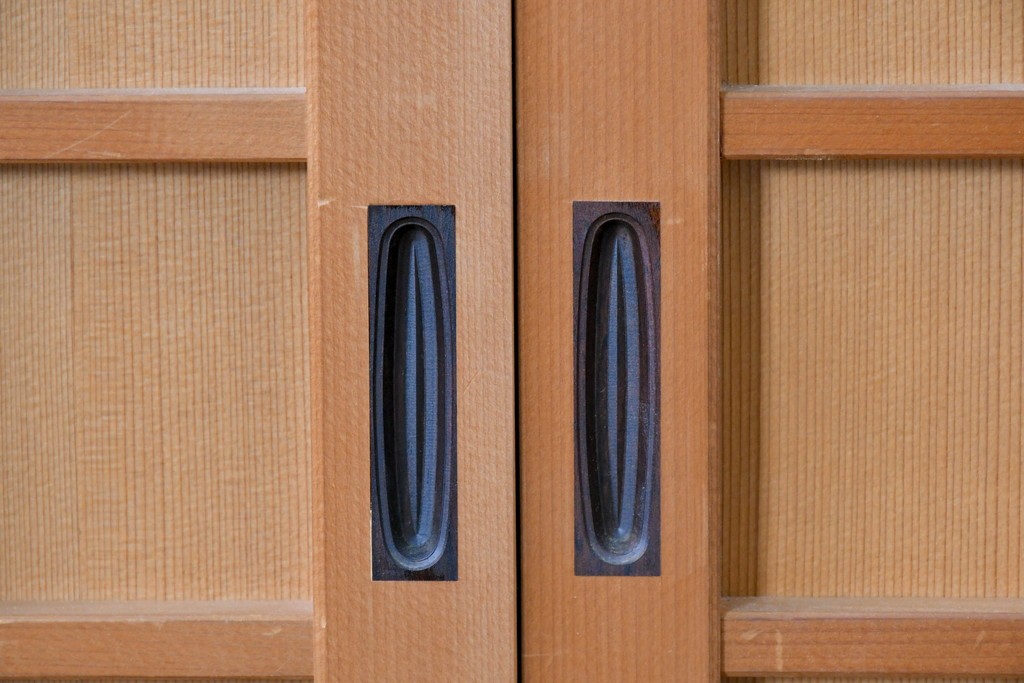 ヴィンテージ建具　昭和中期　整ったマス目格子の窓4枚セット　(R-086087)