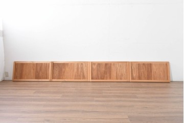 ヴィンテージ建具　昭和中期　整ったマス目格子の窓4枚セット　(R-086087)