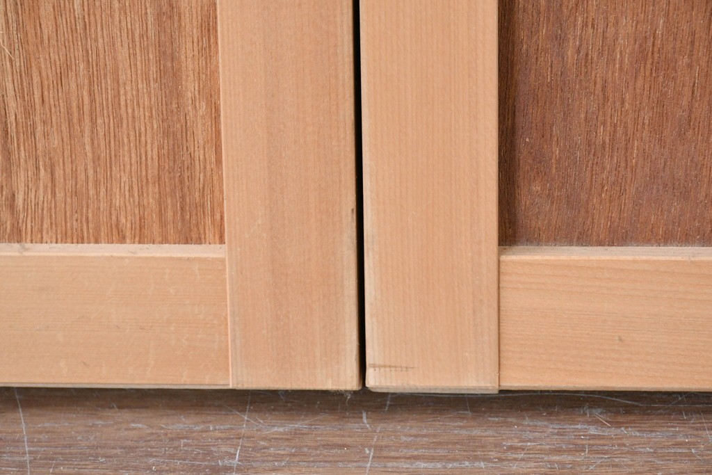 ヴィンテージ建具　昭和中期　整ったマス目格子の窓4枚セット　(R-086087)