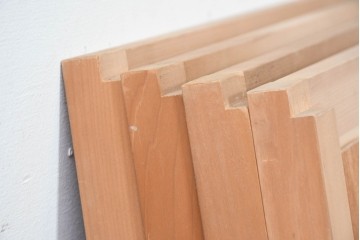 ヴィンテージ建具　昭和中期　整ったマス目格子の窓4枚セット　(R-086087)