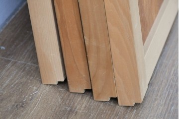 ヴィンテージ建具　昭和中期　整ったマス目格子の窓4枚セット　(R-086087)