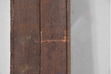 アンティーク建具　昭和初期　ナラ材　落ち着いた木色と大きなガラス面が印象的な家具用ガラス窓2枚セット　(R-086089)