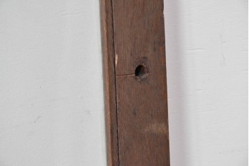 アンティーク建具　昭和初期　ナラ材　落ち着いた木色と大きなガラス面が印象的な家具用ガラス窓2枚セット　(R-086089)