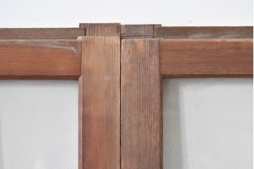 ヴィンテージ建具　昭和中期　縦桟デザインが映えるガラス窓2枚セット　(R-086090)