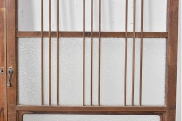 ヴィンテージ建具　昭和中期　縦桟デザインが映えるガラス窓2枚セット　(R-086090)