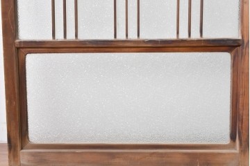 ヴィンテージ建具　昭和中期　縦桟デザインが映えるガラス窓2枚セット　(R-086090)