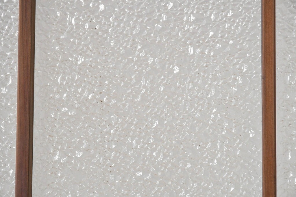 ヴィンテージ建具　昭和中期　縦桟デザインが映えるガラス窓2枚セット　(R-086090)