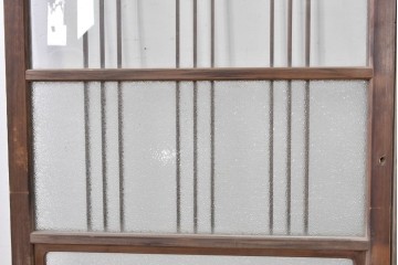 ヴィンテージ建具　昭和中期　縦桟デザインが映えるガラス窓2枚セット　(R-086090)