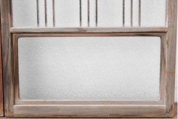ヴィンテージ建具　昭和中期　縦桟デザインが映えるガラス窓2枚セット　(R-086090)