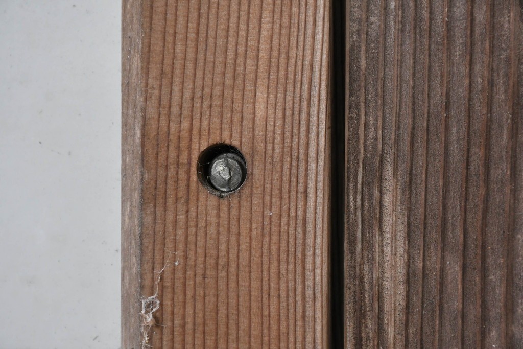 アンティーク建具　昭和初期から中期　すっきりとした縦桟が空間になじむガラス窓2枚セット　(R-086091)