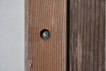 アンティーク建具　昭和初期から中期　すっきりとした縦桟が空間になじむガラス窓2枚セット　(R-086091)