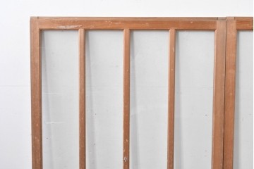 アンティーク建具　昭和初期から中期　すっきりとした縦桟が空間になじむガラス窓2枚セット　(R-086091)