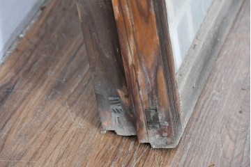 アンティーク建具　昭和初期　格子状の凝った桟使いが素敵な窓2枚セット　(R-086096)