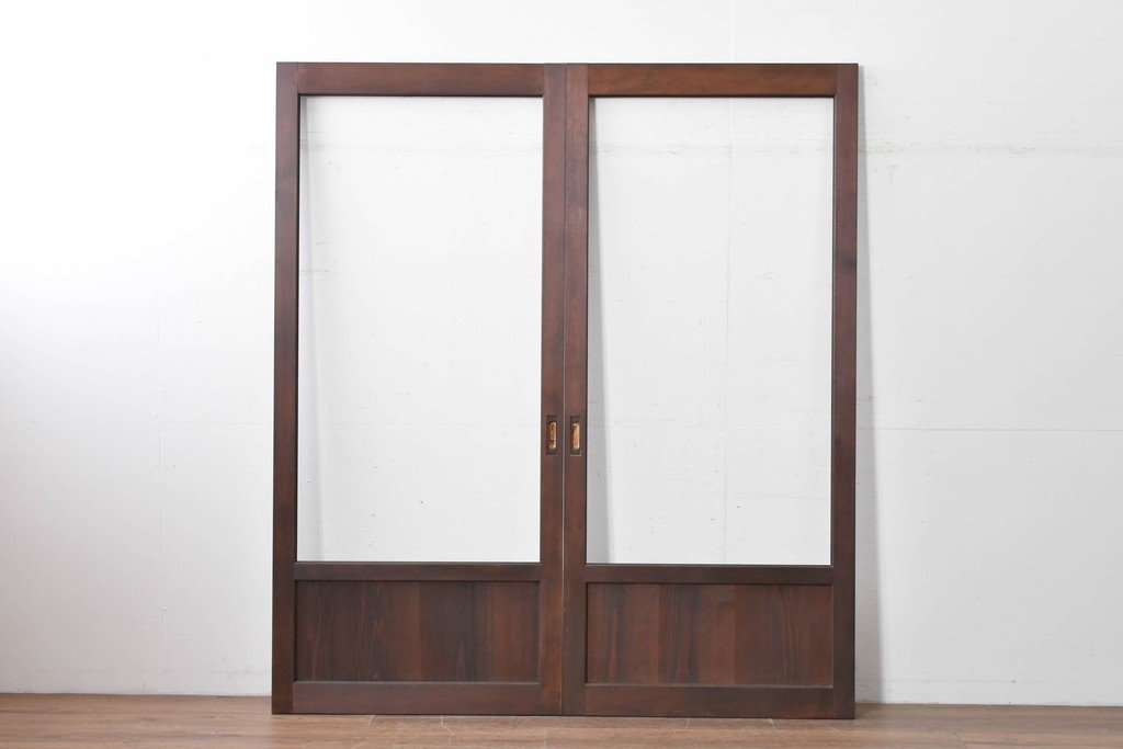 新古建具　ラフジュ工房オリジナル　背の高い大判ガラス戸2枚セット　(R-086100)