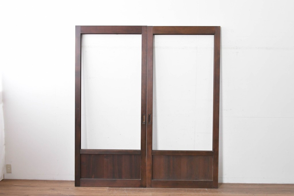 新古建具　ラフジュ工房オリジナル　背の高い大判ガラス戸2枚セット　(R-086100)