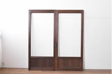 新古建具　ラフジュ工房オリジナル　背の高い大判ガラス戸2枚セット　(R-086100)