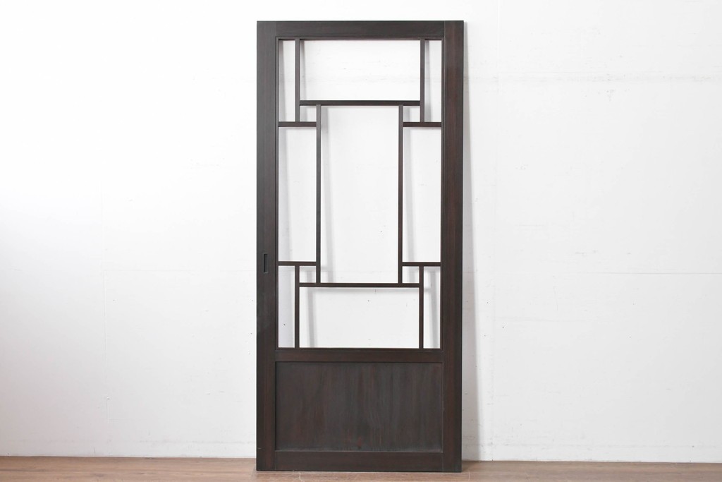 中古建具　ラフジュ工房オリジナル　杉材　大正ロマン　和洋折衷のインテリアが叶う引き戸1枚　(R-086101)