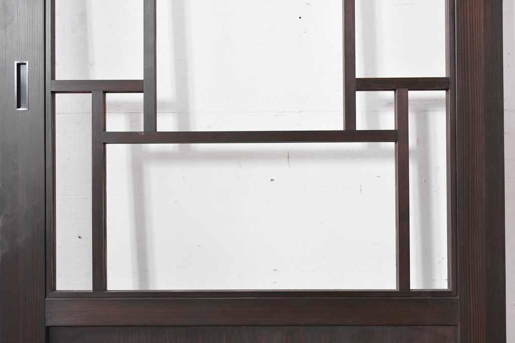 中古建具　ラフジュ工房オリジナル　杉材　大正ロマン　和洋折衷のインテリアが叶う引き戸1枚　(R-086101)