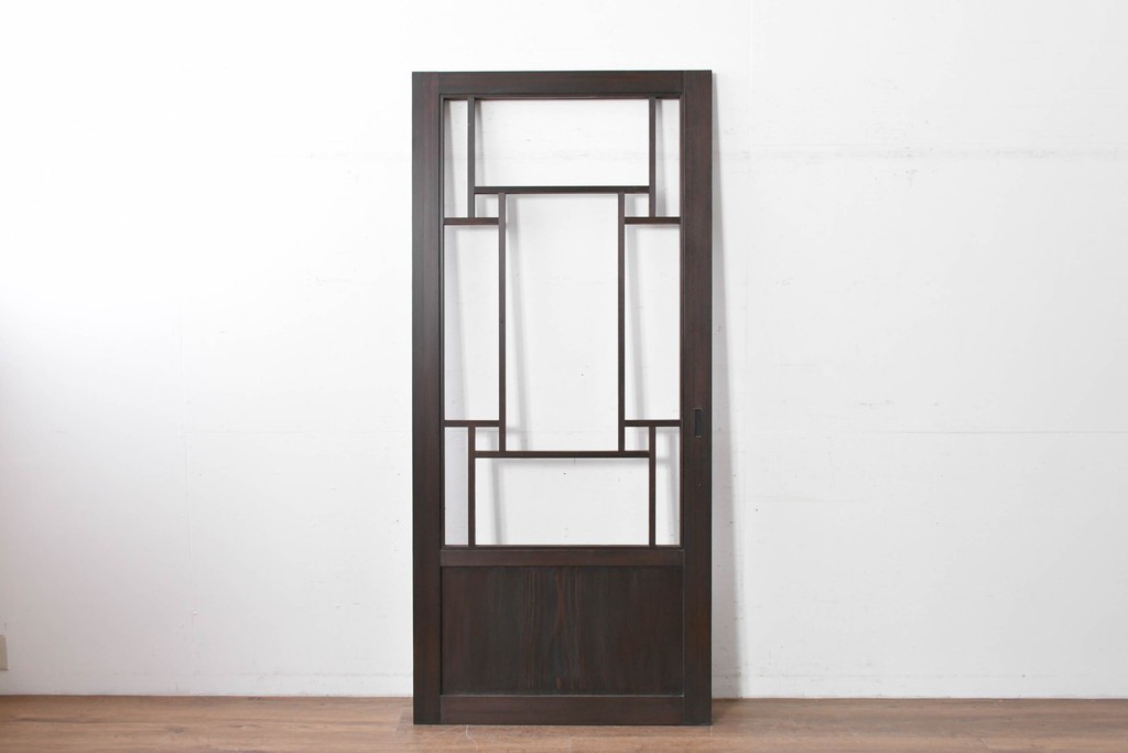 中古建具　ラフジュ工房オリジナル　杉材　大正ロマン　和洋折衷のインテリアが叶う引き戸1枚　(R-086101)