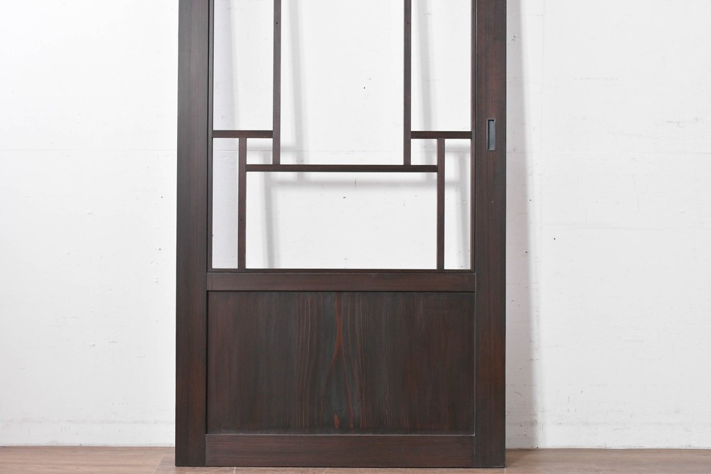 中古建具　ラフジュ工房オリジナル　杉材　大正ロマン　和洋折衷のインテリアが叶う引き戸1枚　(R-086101)