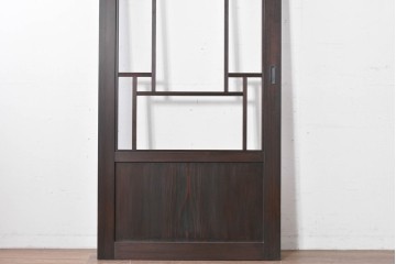 中古建具　ラフジュ工房オリジナル　杉材　大正ロマン　和洋折衷のインテリアが叶う引き戸1枚　(R-086101)
