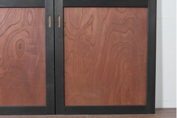 中古建具　ラフジュ工房オリジナル　欅(ケヤキ)材　突き板　美しい木目が魅力の背高帯戸3枚セット　(R-086102)