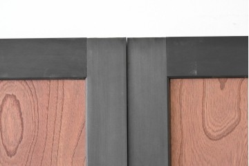 中古建具　ラフジュ工房オリジナル　欅(ケヤキ)材　突き板　美しい木目が魅力の背高帯戸3枚セット　(R-086102)