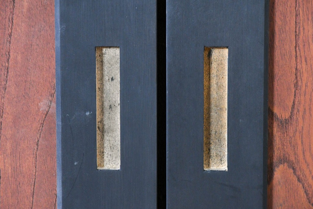 中古建具　ラフジュ工房オリジナル　欅(ケヤキ)材　突き板　美しい木目が魅力の背高帯戸3枚セット　(R-086102)