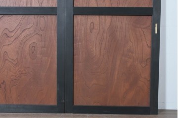 中古建具　ラフジュ工房オリジナル　欅(ケヤキ)材　突き板　美しい木目が魅力の背高帯戸3枚セット　(R-086102)