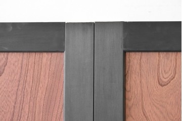 中古建具　ラフジュ工房オリジナル　欅(ケヤキ)材　突き板　美しい木目が魅力の背高帯戸3枚セット　(R-086102)