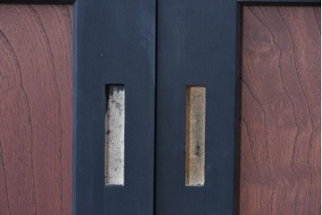 中古建具　ラフジュ工房オリジナル　欅(ケヤキ)材　突き板　美しい木目が魅力の背高帯戸3枚セット　(R-086102)