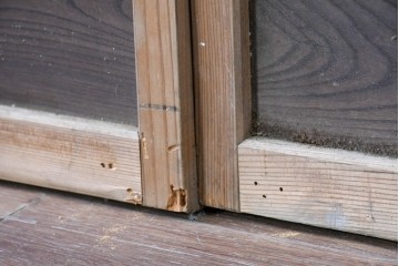 アンティーク建具　昭和初期　組子細工が美しい片面ガラス入りの書院戸4枚セット　(R-086103)