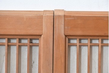 アンティーク建具　昭和初期　片面障子の繊細な組子入り書院戸4枚セット　(R-086104)