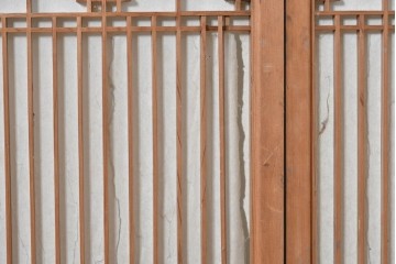 アンティーク建具　昭和初期　片面障子の繊細な組子入り書院戸4枚セット　(R-086104)