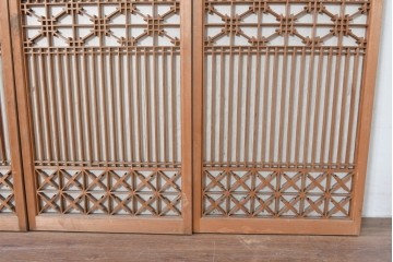 アンティーク建具　昭和初期　片面障子の繊細な組子入り書院戸4枚セット　(R-086104)