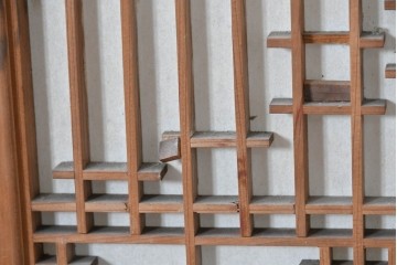 アンティーク建具　昭和初期　片面障子の繊細な組子入り書院戸4枚セット　(R-086104)