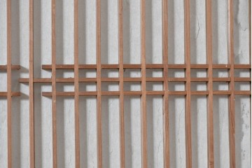 アンティーク建具　昭和初期　片面障子の繊細な組子入り書院戸4枚セット　(R-086104)