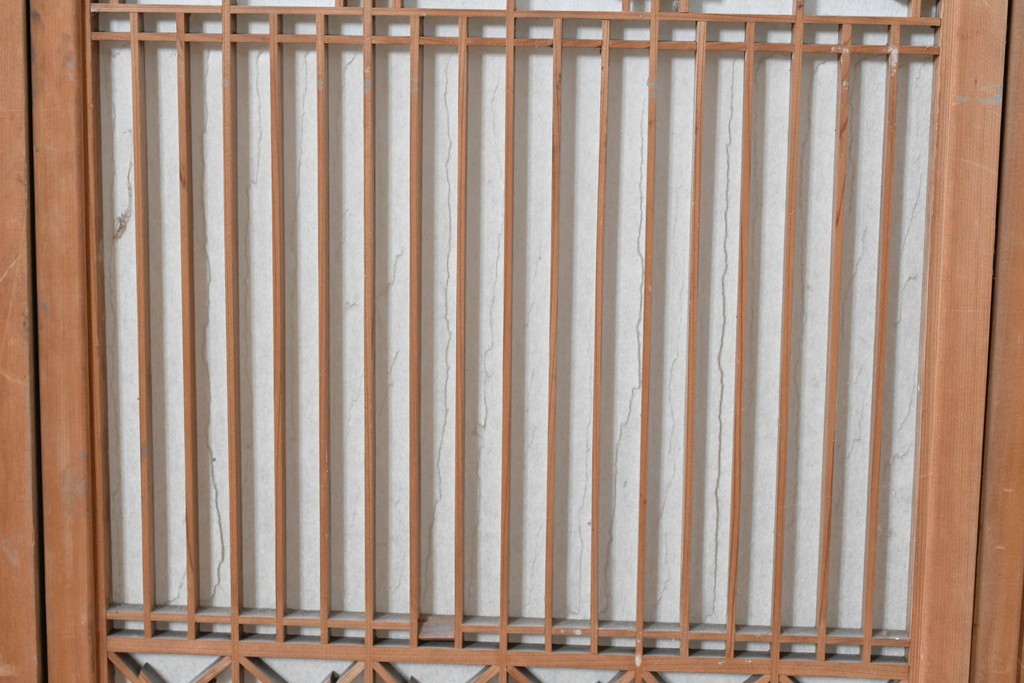 アンティーク建具　昭和初期　片面障子の繊細な組子入り書院戸4枚セット　(R-086104)